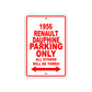 1956 Renault Dauphine Parking Only All Others Will Be Towed Sea Ocean Beach Lake Boat Aluminum Metal Sign Plate
