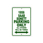 1956 Saab Sonett Parking Only All Others Will Be Towed Sea Ocean Beach Lake Boat Aluminum Metal Sign Plate