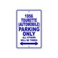 1956 Tourette (Automobile) Parking Only All Others Will Be Towed Sea Ocean Beach Lake Boat Aluminum Metal Sign Plate