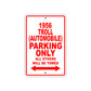 1956 Troll (Automobile) Parking Only All Others Will Be Towed Sea Ocean Beach Lake Boat Aluminum Metal Sign Plate
