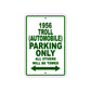 1956 Troll (Automobile) Parking Only All Others Will Be Towed Sea Ocean Beach Lake Boat Aluminum Metal Sign Plate