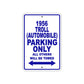 1956 Troll (Automobile) Parking Only All Others Will Be Towed Sea Ocean Beach Lake Boat Aluminum Metal Sign Plate