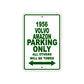 1956 Volvo Amazon Parking Only All Others Will Be Towed Sea Ocean Beach Lake Boat Aluminum Metal Sign Plate