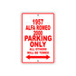 1957 Alfa Romeo 2000 Parking Only All Others Will Be Towed Sea Ocean Beach Lake Boat Aluminum Metal Sign Plate