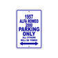 1957 Alfa Romeo 2000 Parking Only All Others Will Be Towed Sea Ocean Beach Lake Boat Aluminum Metal Sign Plate