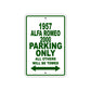 1957 Alfa Romeo 2000 Parking Only All Others Will Be Towed Sea Ocean Beach Lake Boat Aluminum Metal Sign Plate