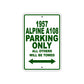 1957 Alpine A108 Parking Only All Others Will Be Towed Sea Ocean Beach Lake Boat Aluminum Metal Sign Plate