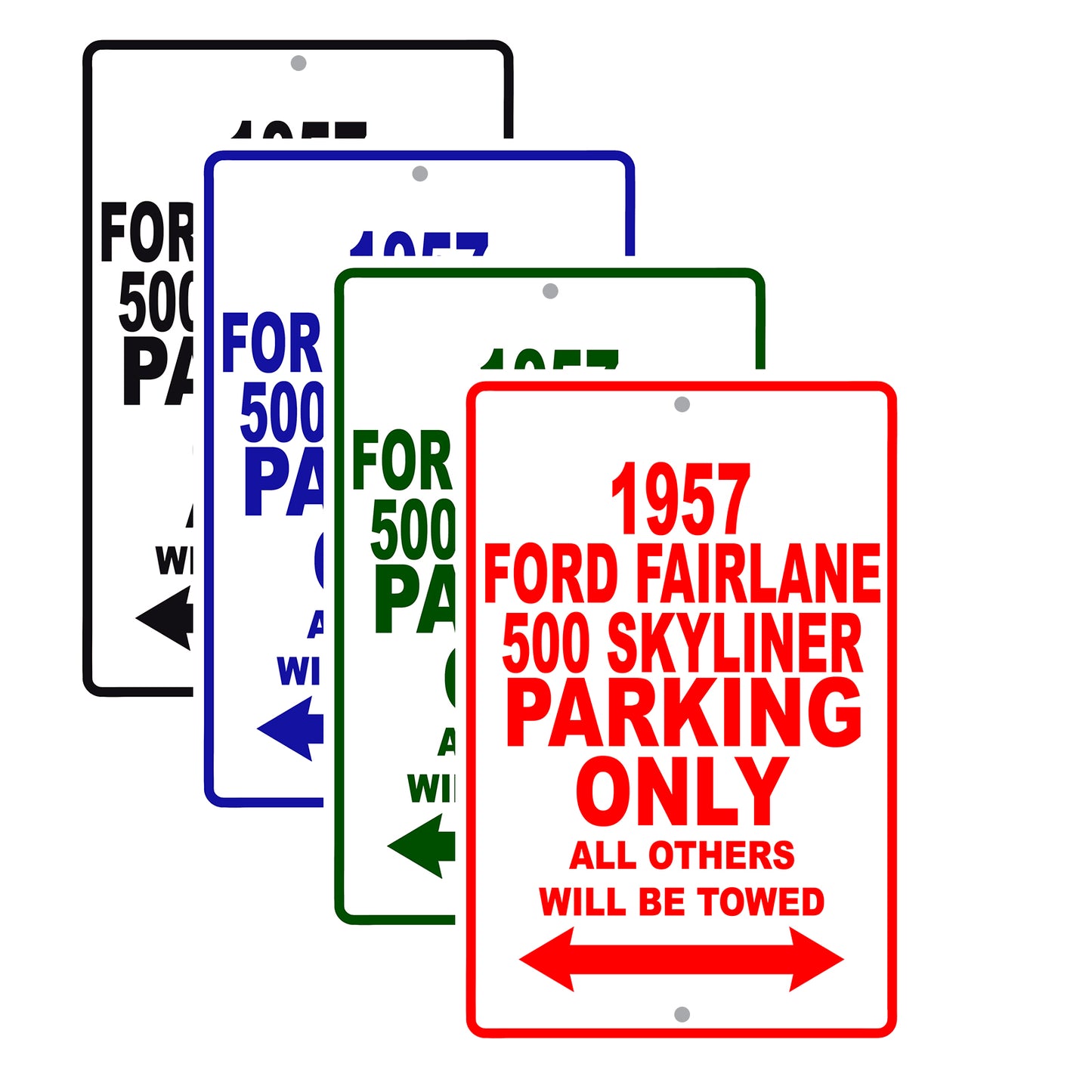 1957 Ford Fairlane 500 Skyliner Parking Only All Others Will Be Towed Sea Ocean Beach Lake Boat Aluminum Metal Sign Plate