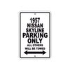 1957 Nissan Skyline Parking Only All Others Will Be Towed Sea Ocean Beach Lake Boat Aluminum Metal Sign Plate