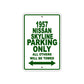 1957 Nissan Skyline Parking Only All Others Will Be Towed Sea Ocean Beach Lake Boat Aluminum Metal Sign Plate