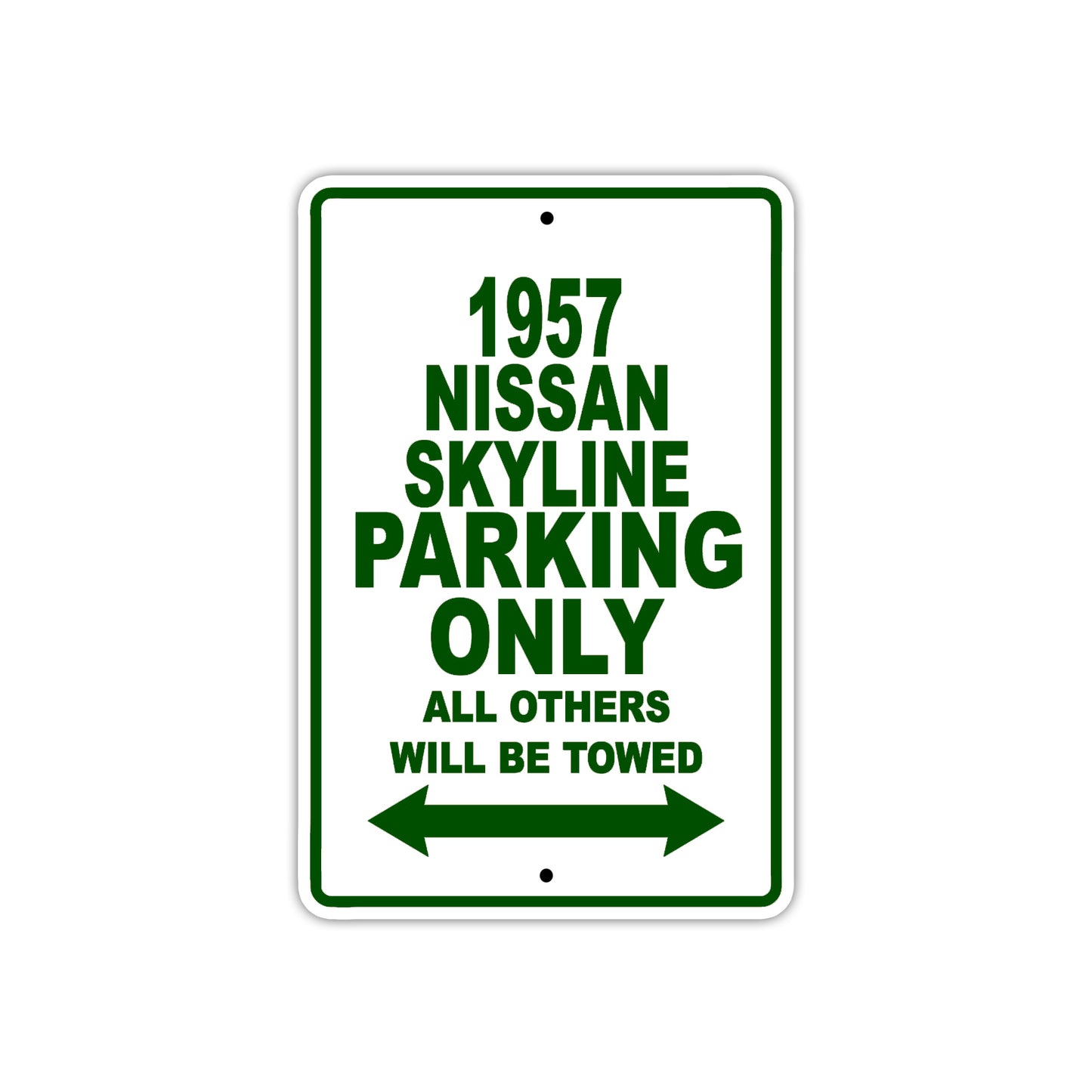 1957 Nissan Skyline Parking Only All Others Will Be Towed Sea Ocean Beach Lake Boat Aluminum Metal Sign Plate