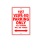 1957 Vespa 400 Parking Only All Others Will Be Towed Sea Ocean Beach Lake Boat Aluminum Metal Sign Plate