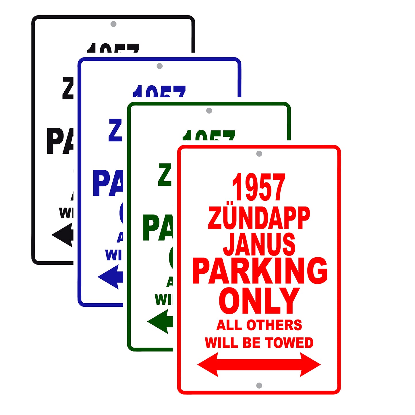 1957 Zundapp Janus Parking Only All Others Will Be Towed Sea Ocean Beach Lake Boat Aluminum Metal Sign Plate