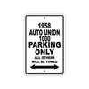 1958 Auto Union 1000 Parking Only All Others Will Be Towed Sea Ocean Beach Lake Boat Aluminum Metal Sign Plate