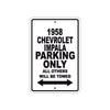 1958 Chevrolet Impala Parking Only All Others Will Be Towed Sea Ocean Beach Lake Boat Aluminum Metal Sign Plate