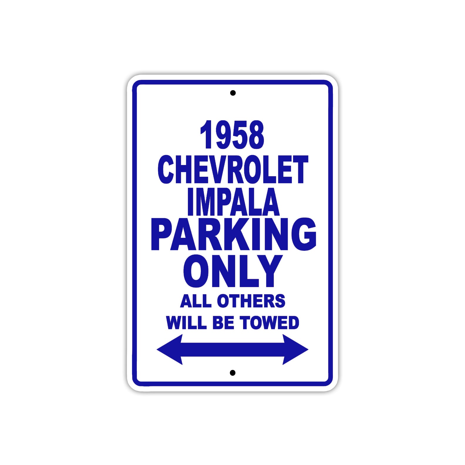 1958 Chevrolet Impala Parking Only All Others Will Be Towed Sea Ocean Beach Lake Boat Aluminum Metal Sign Plate