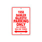 1958 Daimler Majestic Parking Only All Others Will Be Towed Sea Ocean Beach Lake Boat Aluminum Metal Sign Plate