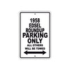 1958 Edsel Roundup Parking Only All Others Will Be Towed Sea Ocean Beach Lake Boat Aluminum Metal Sign Plate