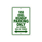 1958 Edsel Roundup Parking Only All Others Will Be Towed Sea Ocean Beach Lake Boat Aluminum Metal Sign Plate