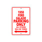 1958 Ford Galaxie Parking Only All Others Will Be Towed Sea Ocean Beach Lake Boat Aluminum Metal Sign Plate