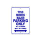 1958 Morris Major Parking Only All Others Will Be Towed Sea Ocean Beach Lake Boat Aluminum Metal Sign Plate