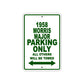 1958 Morris Major Parking Only All Others Will Be Towed Sea Ocean Beach Lake Boat Aluminum Metal Sign Plate
