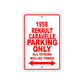 1958 Renault Caravelle Parking Only All Others Will Be Towed Sea Ocean Beach Lake Boat Aluminum Metal Sign Plate