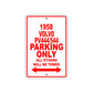 1958 Volvo PV444/544 Parking Only All Others Will Be Towed Sea Ocean Beach Lake Boat Aluminum Metal Sign Plate