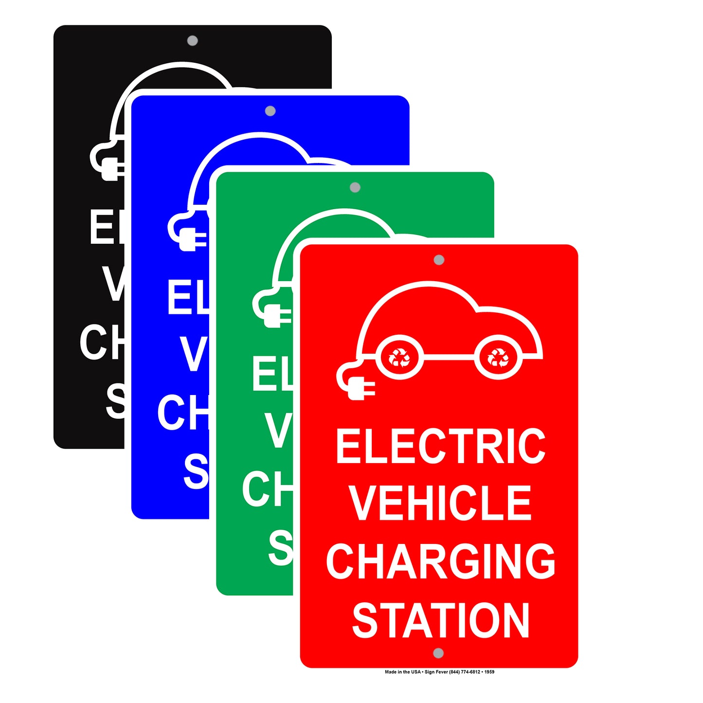 Electric Vehicle Charging Station With Graphic Reserved Spot Alert Caution Warning Aluminum