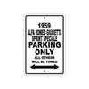 1959 Alfa Romeo Giulietta Sprint Speciale Parking Only All Others Will Be Towed Sea Ocean Beach Lake Boat Aluminum Metal Sign Plate