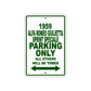 1959 Alfa Romeo Giulietta Sprint Speciale Parking Only All Others Will Be Towed Sea Ocean Beach Lake Boat Aluminum Metal Sign Plate
