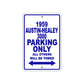 1959 Austin-Healey 3000 Parking Only All Others Will Be Towed Sea Ocean Beach Lake Boat Aluminum Metal Sign Plate