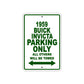 1959 Buick Invicta Parking Only All Others Will Be Towed Sea Ocean Beach Lake Boat Aluminum Metal Sign Plate
