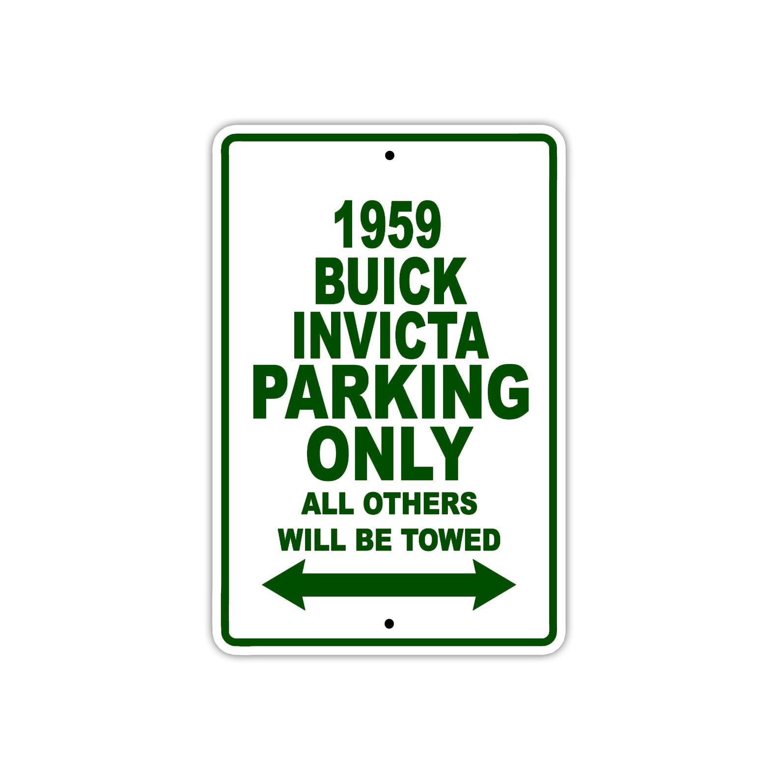 1959 Buick Invicta Parking Only All Others Will Be Towed Sea Ocean Beach Lake Boat Aluminum Metal Sign Plate
