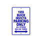 1959 Buick Invicta Parking Only All Others Will Be Towed Sea Ocean Beach Lake Boat Aluminum Metal Sign Plate