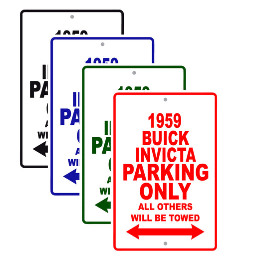 1959 Buick Invicta Parking Only All Others Will Be Towed Sea Ocean Beach Lake Boat Aluminum Metal Sign Plate