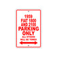 1959 Fiat 1800 And 2100 Parking Only All Others Will Be Towed Sea Ocean Beach Lake Boat Aluminum Metal Sign Plate