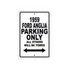1959 Ford Anglia Parking Only All Others Will Be Towed Sea Ocean Beach Lake Boat Aluminum Metal Sign Plate