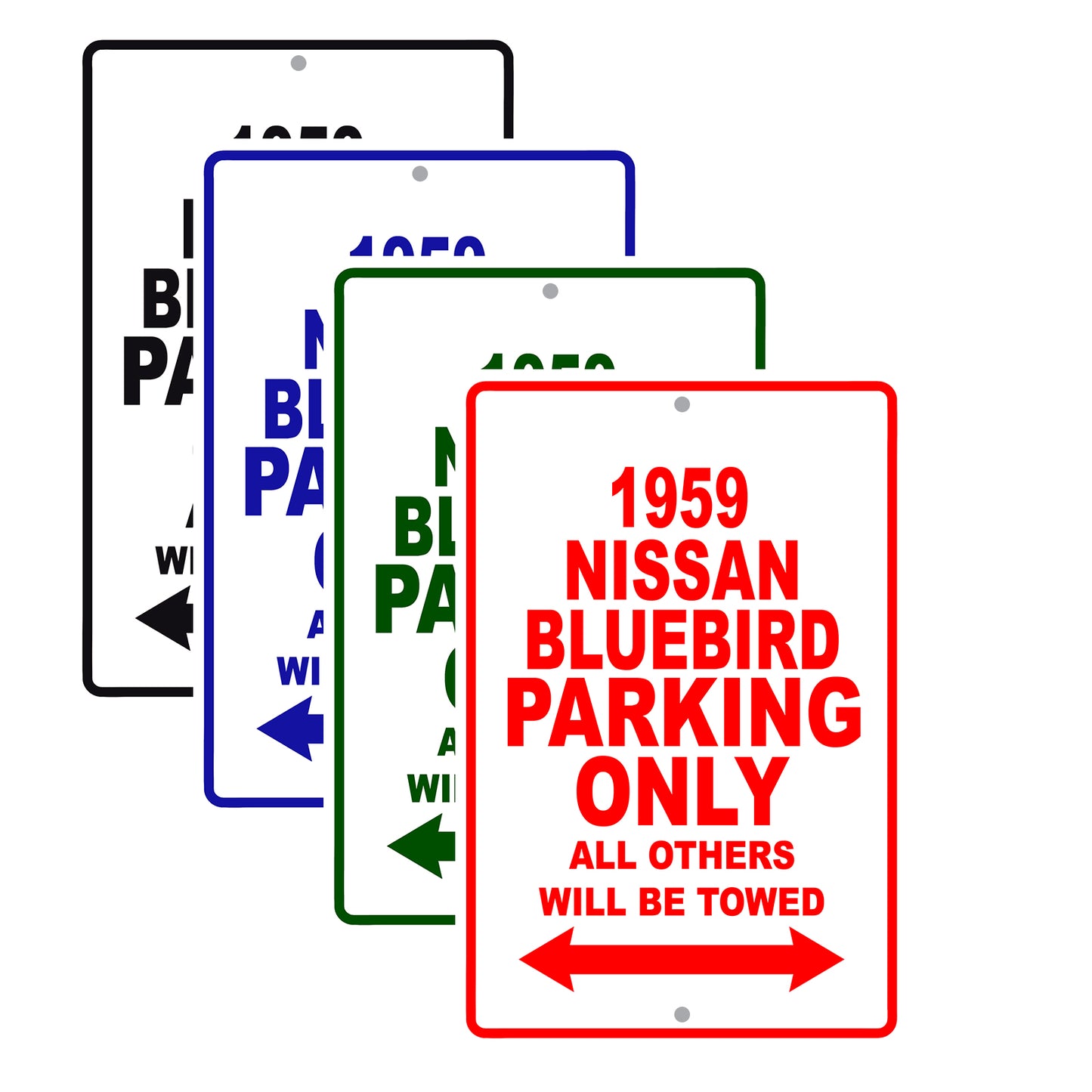 1959 Nissan Bluebird Parking Only All Others Will Be Towed Sea Ocean Beach Lake Boat Aluminum Metal Sign Plate