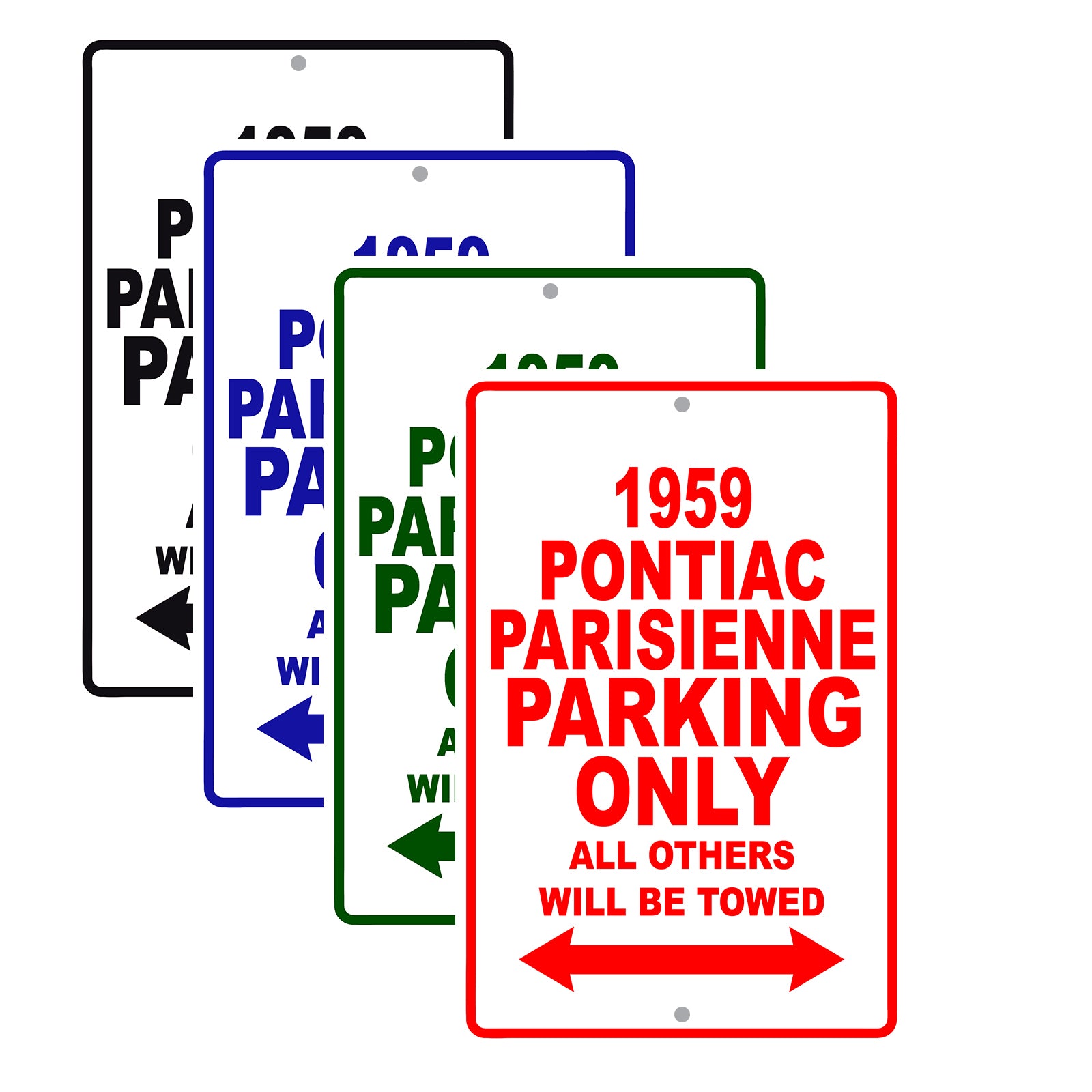 1959 Pontiac Parisienne Parking Only All Others Will Be Towed Sea Ocean Beach Lake Boat Aluminum Metal Sign Plate