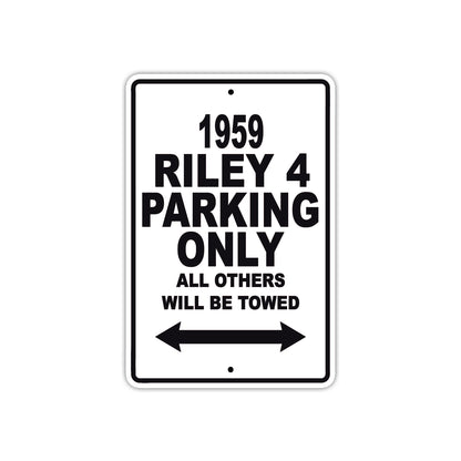 1959 Riley 4 Parking Only All Others Will Be Towed Sea Ocean Beach Lake Boat Aluminum Metal Sign Plate