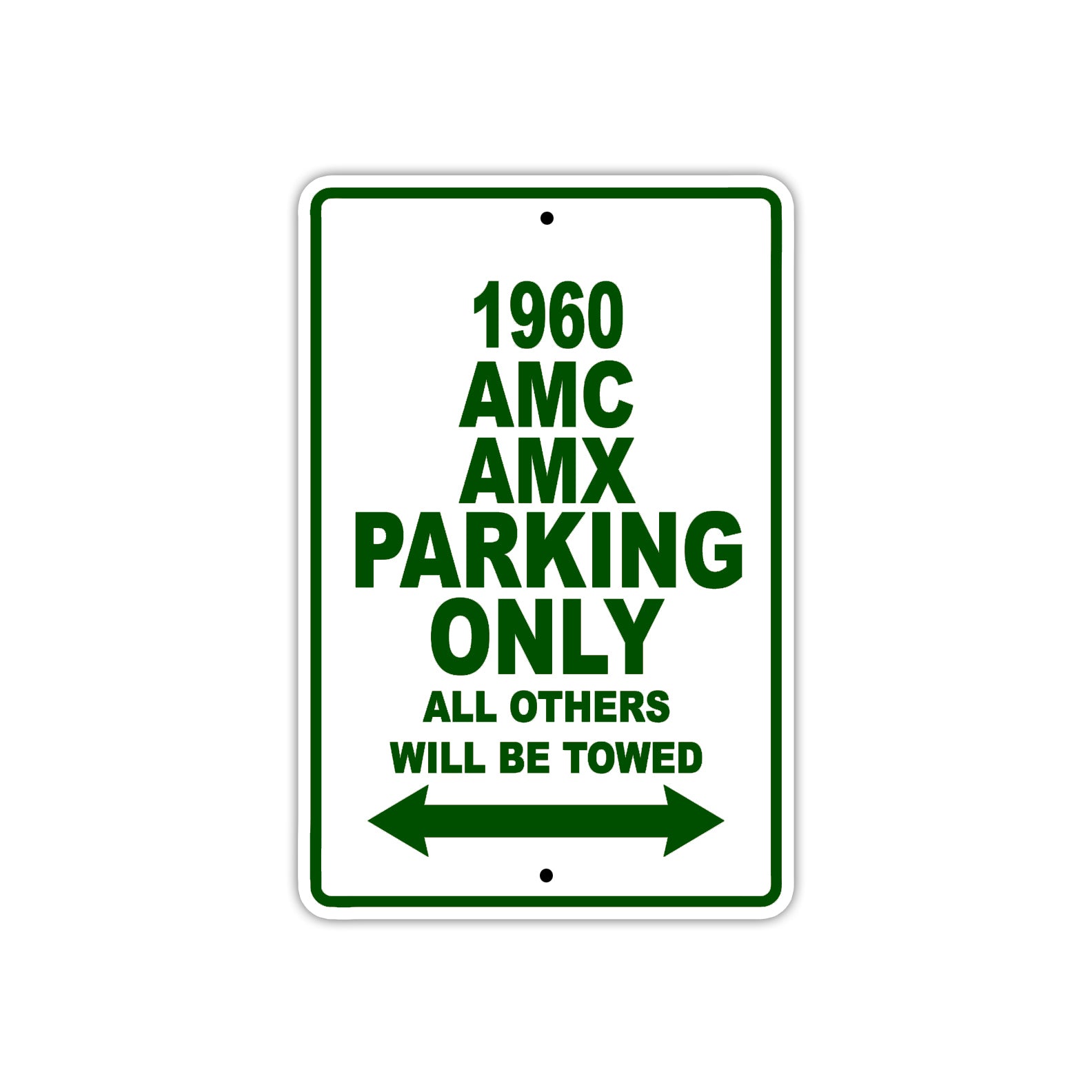 1960 AMC AMX Parking Only All Others Will Be Towed Sea Ocean Beach Lake Boat Aluminum Metal Sign Plate