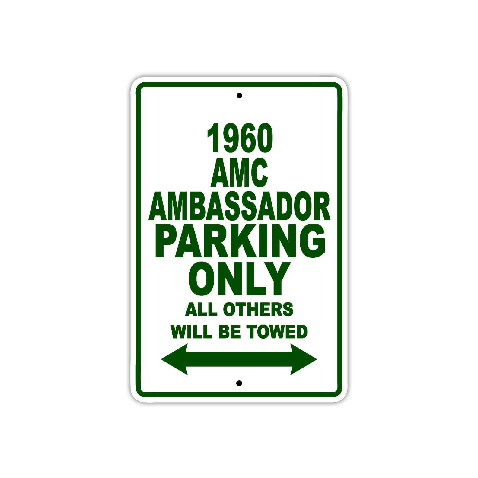 1960 AMC Ambassador Parking Only All Others Will Be Towed Sea Ocean Beach Lake Boat Aluminum Metal Sign Plate