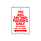1960 AMC Amitron Parking Only All Others Will Be Towed Sea Ocean Beach Lake Boat Aluminum Metal Sign Plate