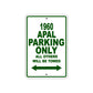 1960 AMC Apal Parking Only All Others Will Be Towed Sea Ocean Beach Lake Boat Aluminum Metal Sign Plate