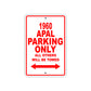 1960 AMC Apal Parking Only All Others Will Be Towed Sea Ocean Beach Lake Boat Aluminum Metal Sign Plate