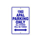1960 AMC Apal Parking Only All Others Will Be Towed Sea Ocean Beach Lake Boat Aluminum Metal Sign Plate