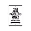 1960 AMC Apal Parking Only All Others Will Be Towed Sea Ocean Beach Lake Boat Aluminum Metal Sign Plate