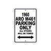 1960 ARO M461 Parking Only All Others Will Be Towed Sea Ocean Beach Lake Boat Aluminum Metal Sign Plate