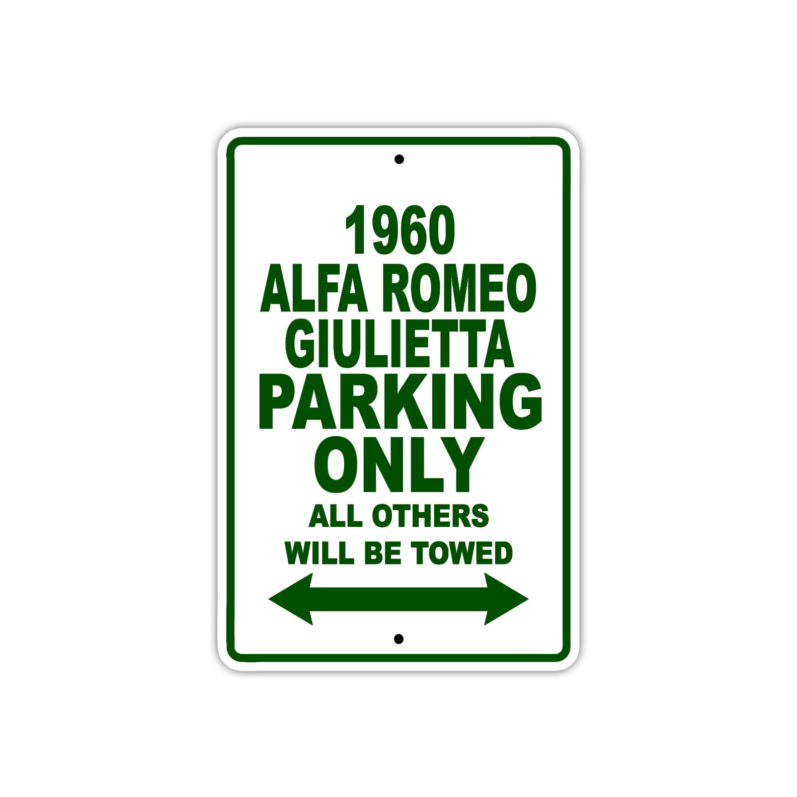 1960 Alfa Romeo Giulietta Parking Only All Others Will Be Towed Sea Ocean Beach Lake Boat Aluminum Metal Sign Plate